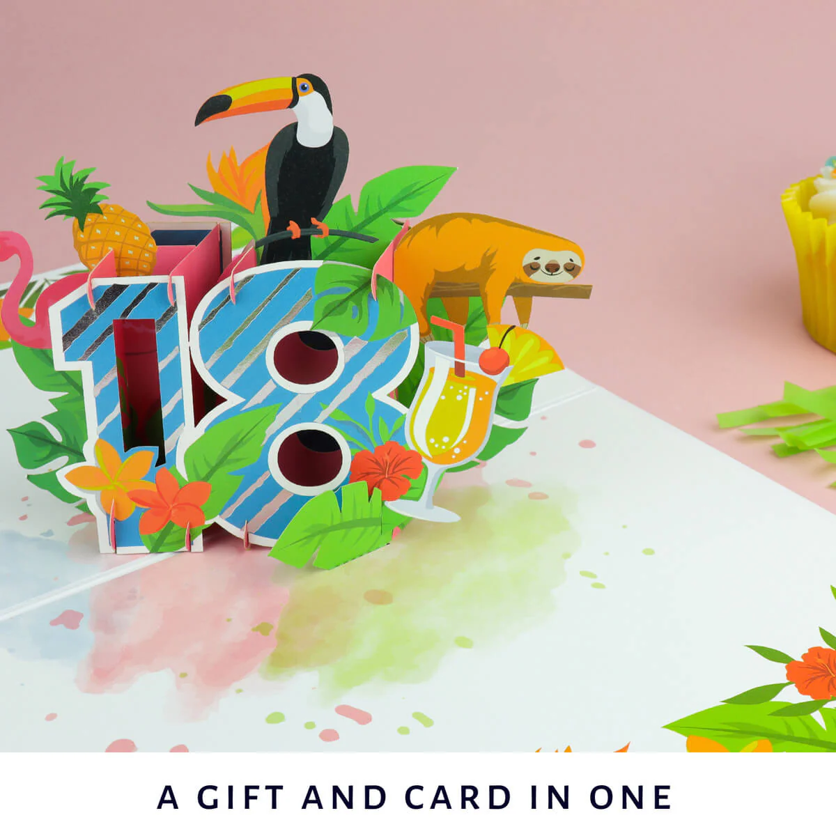 18th Birthday Tropical Pop Up Card - Image 8