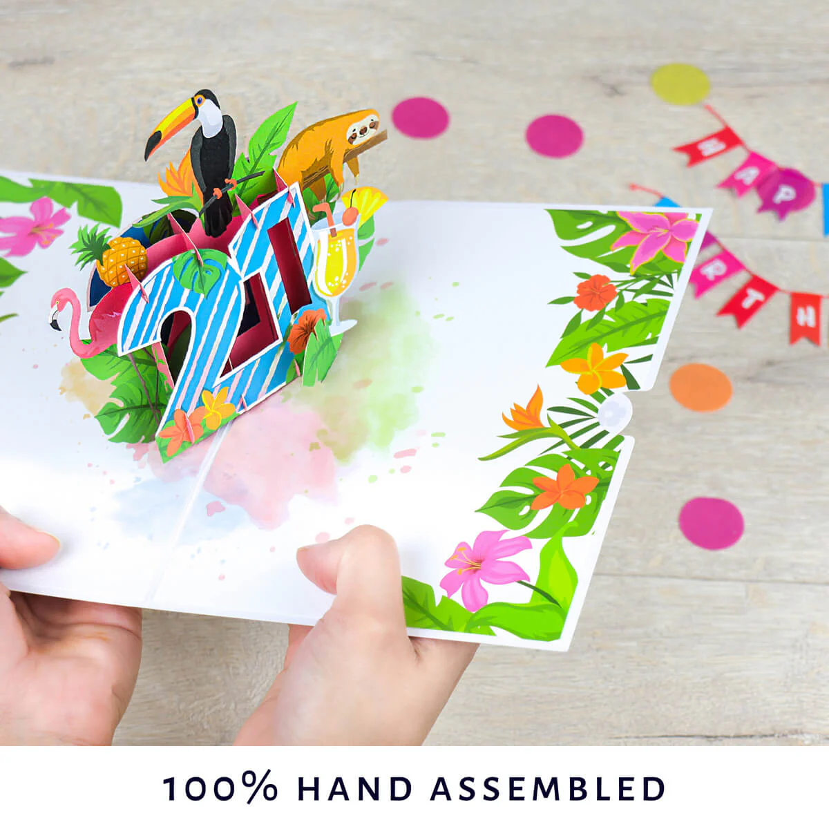 21st Birthday Tropical Pop Up Card - Image 5