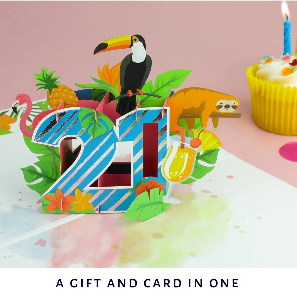 21st Birthday Tropical Pop Up Card - Image 7
