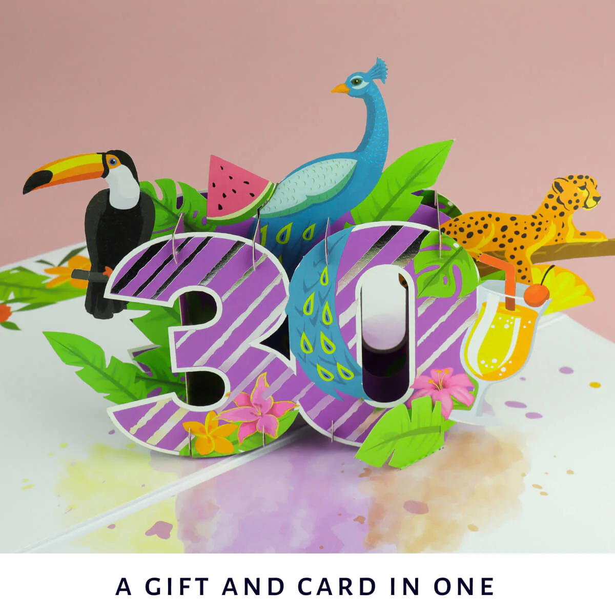 30th Birthday Tropical Pop Up Card - Image 8