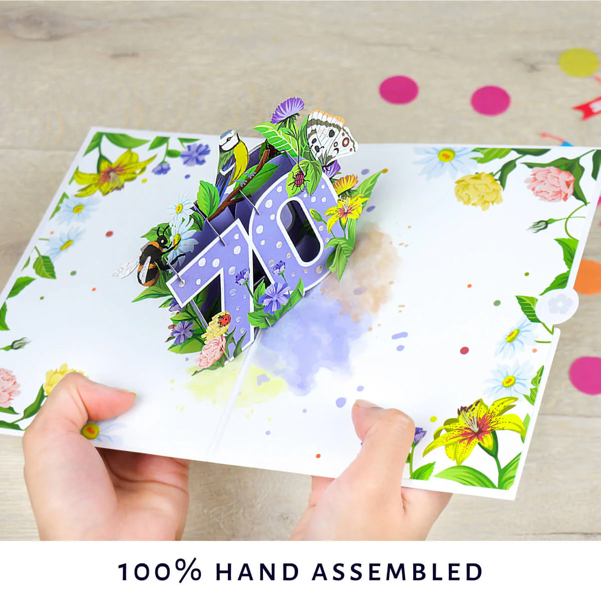 70th Birthday Floral Pop Up Card - Image 6