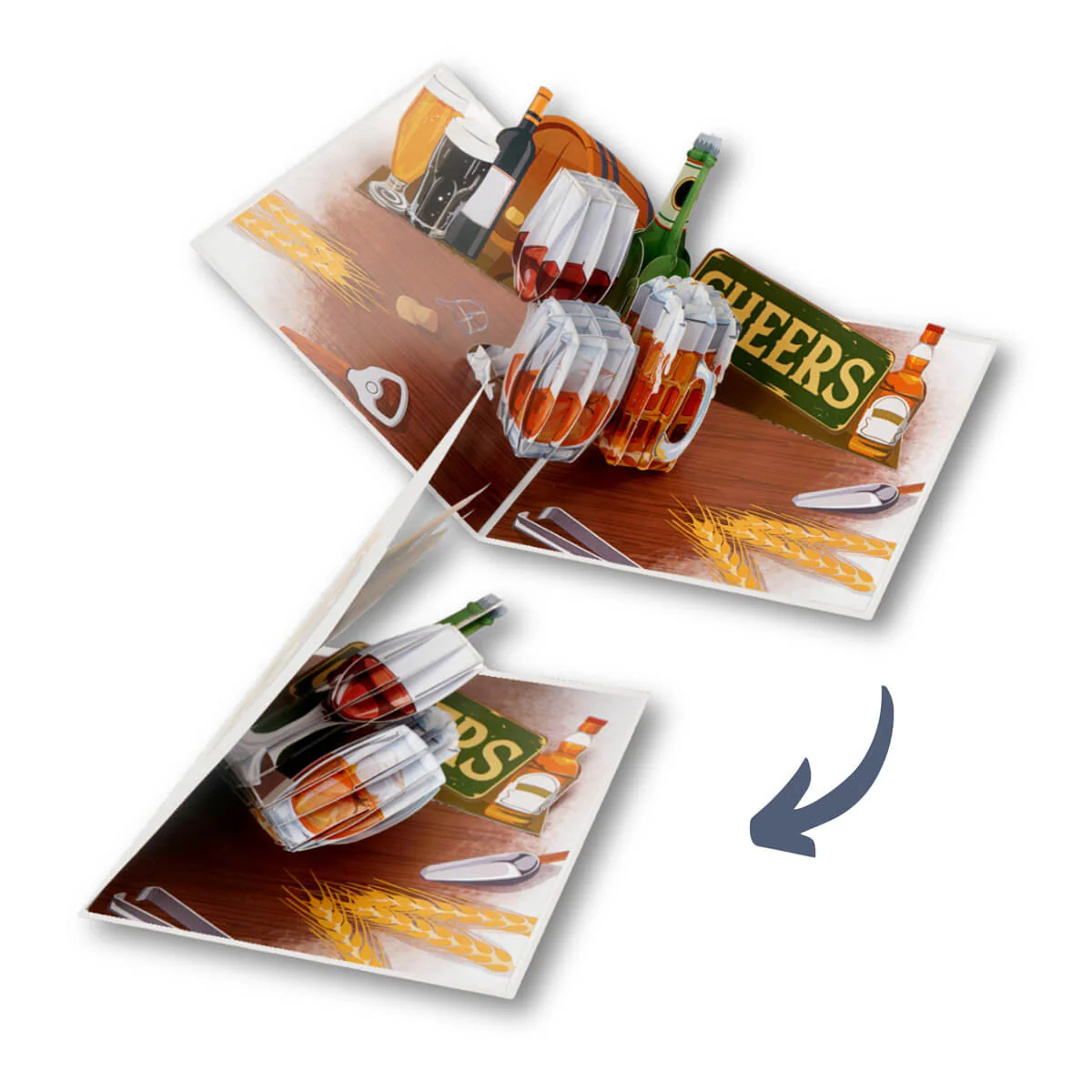 Beer and Whiskey Pop Up Card - Image 5