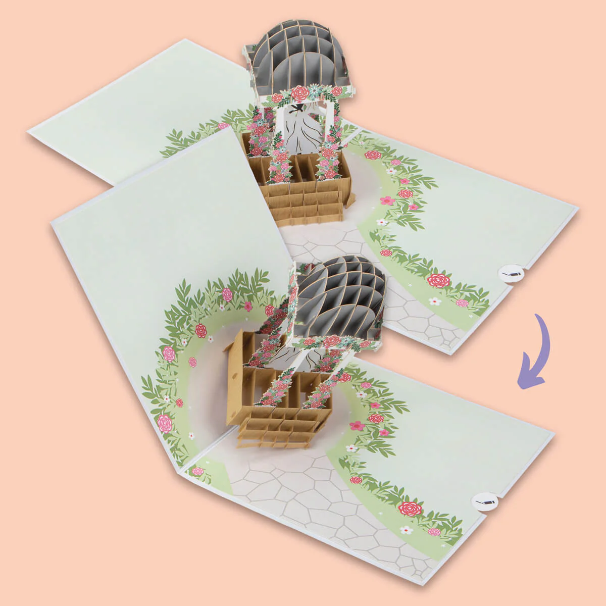 Brides Wedding Pagoda Pop Up Card - Image 3