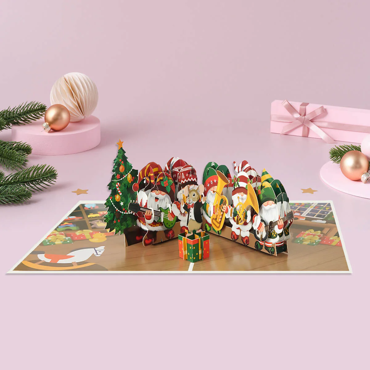 Christmas Gonks Pop Up Card - Image 3