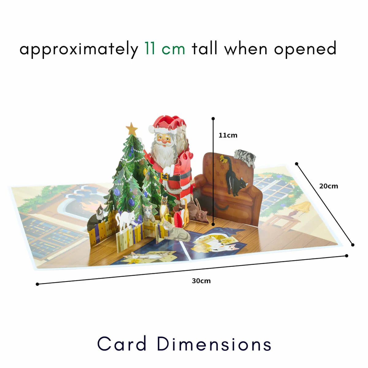 Santa Cats Pop Up Card - Image 5