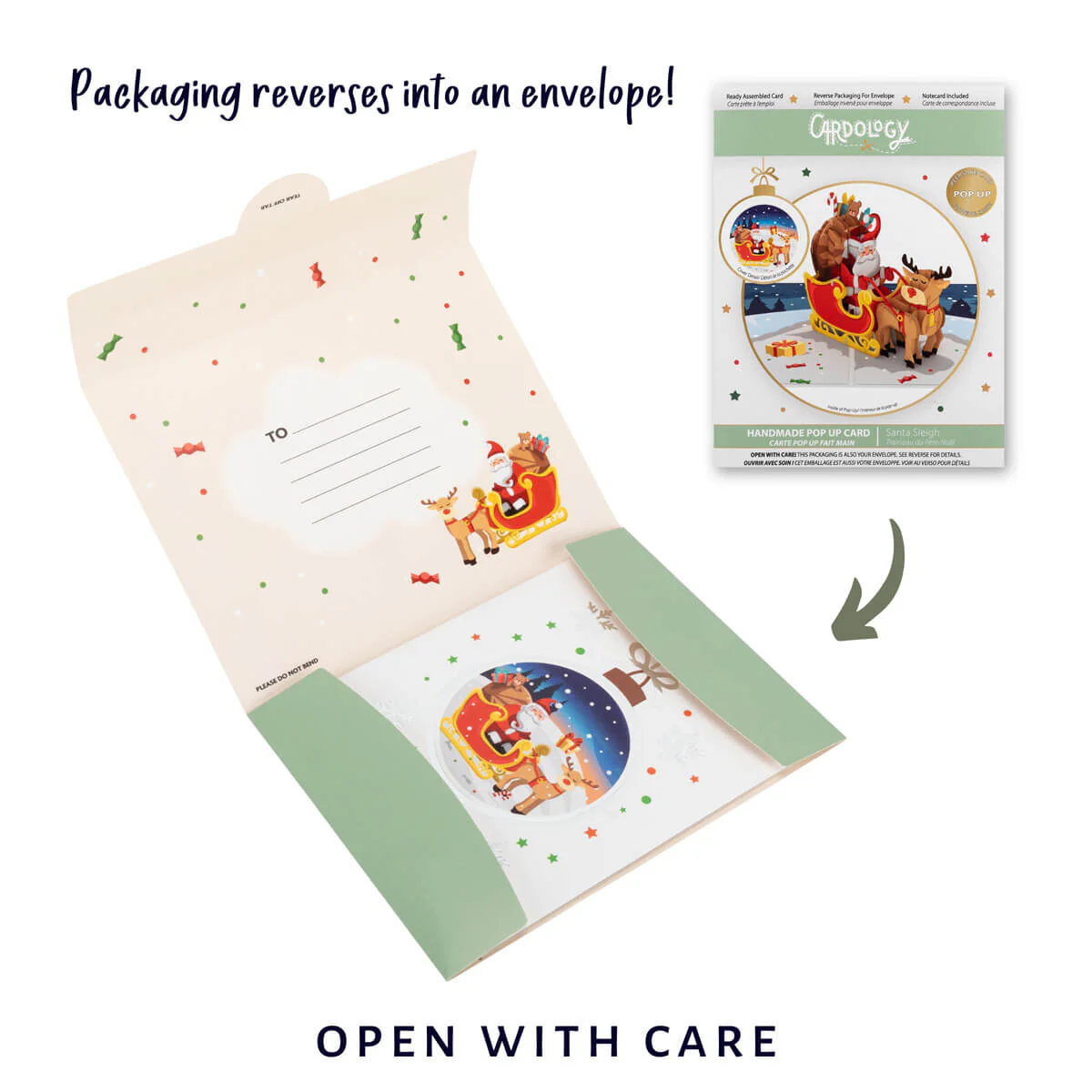 Santa Sleigh Pop Up Card - Image 7