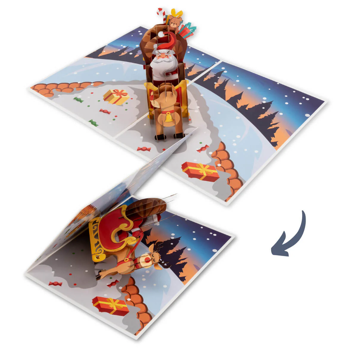 Santa Sleigh Pop Up Card - Image 8